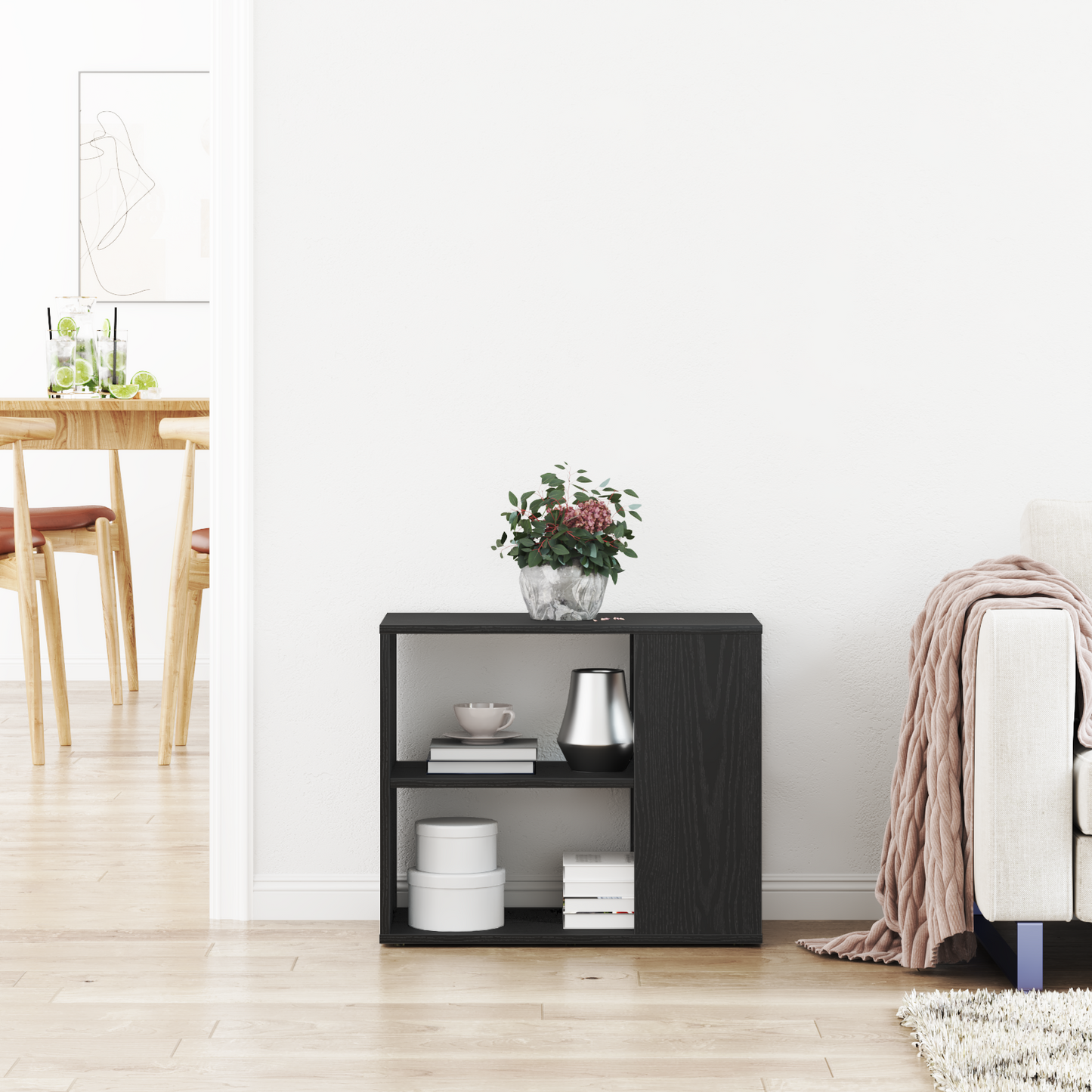 Sideboard Sort 60 X 30 X 50 Cm Konstrueret Træ