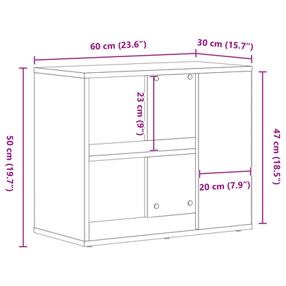 Sideboard Sort 60 X 30 X 50 Cm Konstrueret Træ