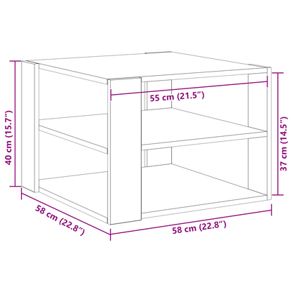 Sofabord Sort Eg 59,5X59,5X40 Cm Konstrueret Træ
