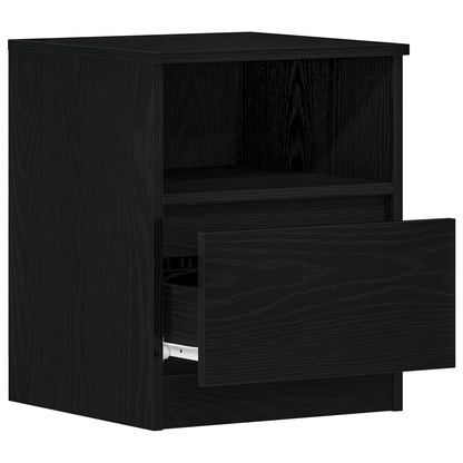 Sengeborde 2 Stk Sort Eg 40X40X50 Cm Bygget I Træ