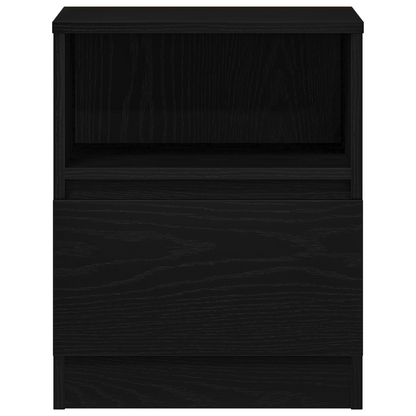 Sengeborde 2 Stk Sort Eg 40X40X50 Cm Bygget I Træ