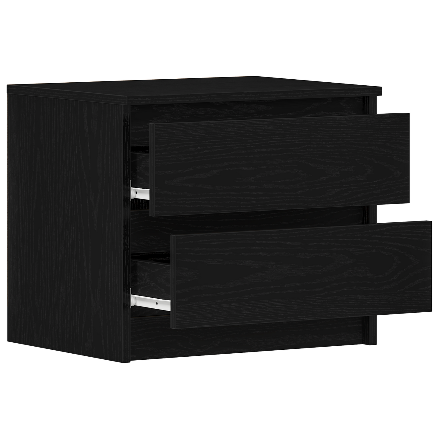 Soveværelsesskabe 2 Stk Sort Egetræ 50X40X43,5 Cm Lavet Af Træ