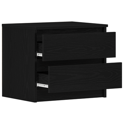 Soveværelsesskabe 2 Stk Sort Egetræ 50X40X43,5 Cm Lavet Af Træ