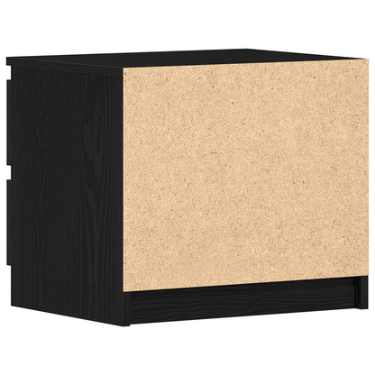 Soveværelsesskabe 2 Stk Sort Egetræ 50X40X43,5 Cm Lavet Af Træ