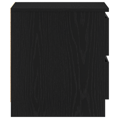 Soveværelsesskabe 2 Stk Sort Egetræ 50X40X43,5 Cm Lavet Af Træ