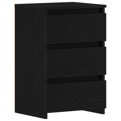 Sengeborde 2 Stk Sort Eg 40X35X62,5 Cm Konstrueret Træ