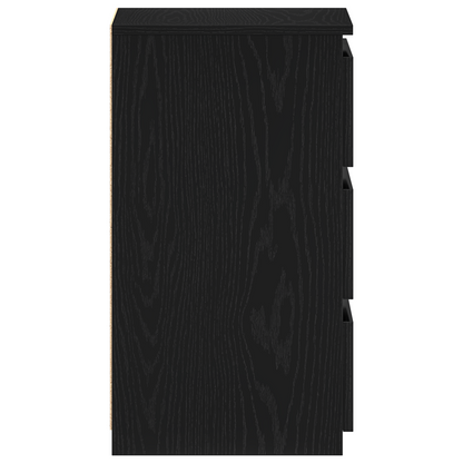 Sengeborde 2 Stk Sort Eg 40X35X62,5 Cm Konstrueret Træ