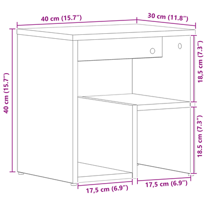Sengeborde 2 Stk Sort Eg 40X30X40 Cm