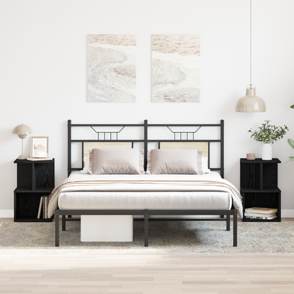 Sengeborde 2 Stk Sort Eg 35X35X55 Cm Constricted Wood