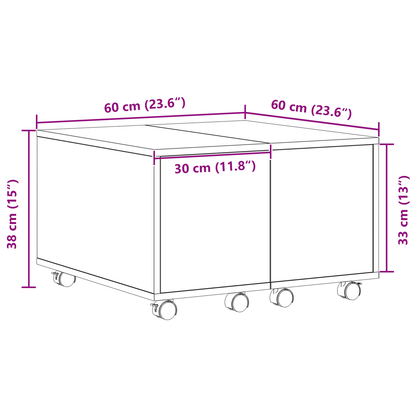 Kaffebord Sort Eg 60X60X38 Cm Presset Træ