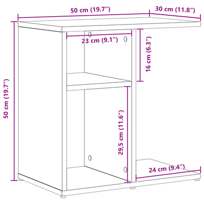 Sidebord, Sort Eg, 50X30X50 Cm, Konstrueret Træ
