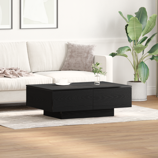 Kaffebord Sort Eg 90X60X31 Cm Bygget Træ