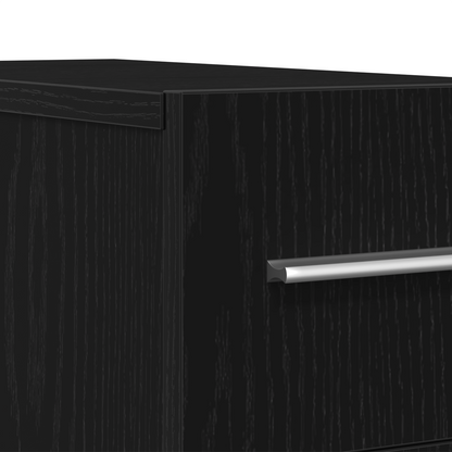 Apoteker Skab I Sort Eg - 20X45,5X60 Cm I Konstrueret Træ