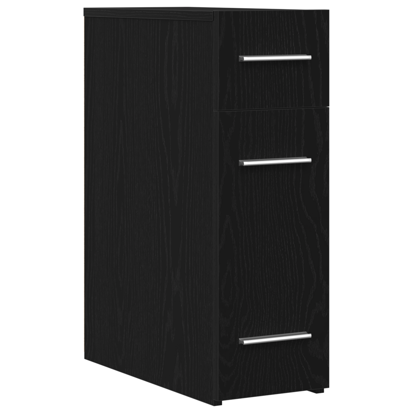 Apoteker Skab I Sort Eg - 20X45,5X60 Cm I Konstrueret Træ