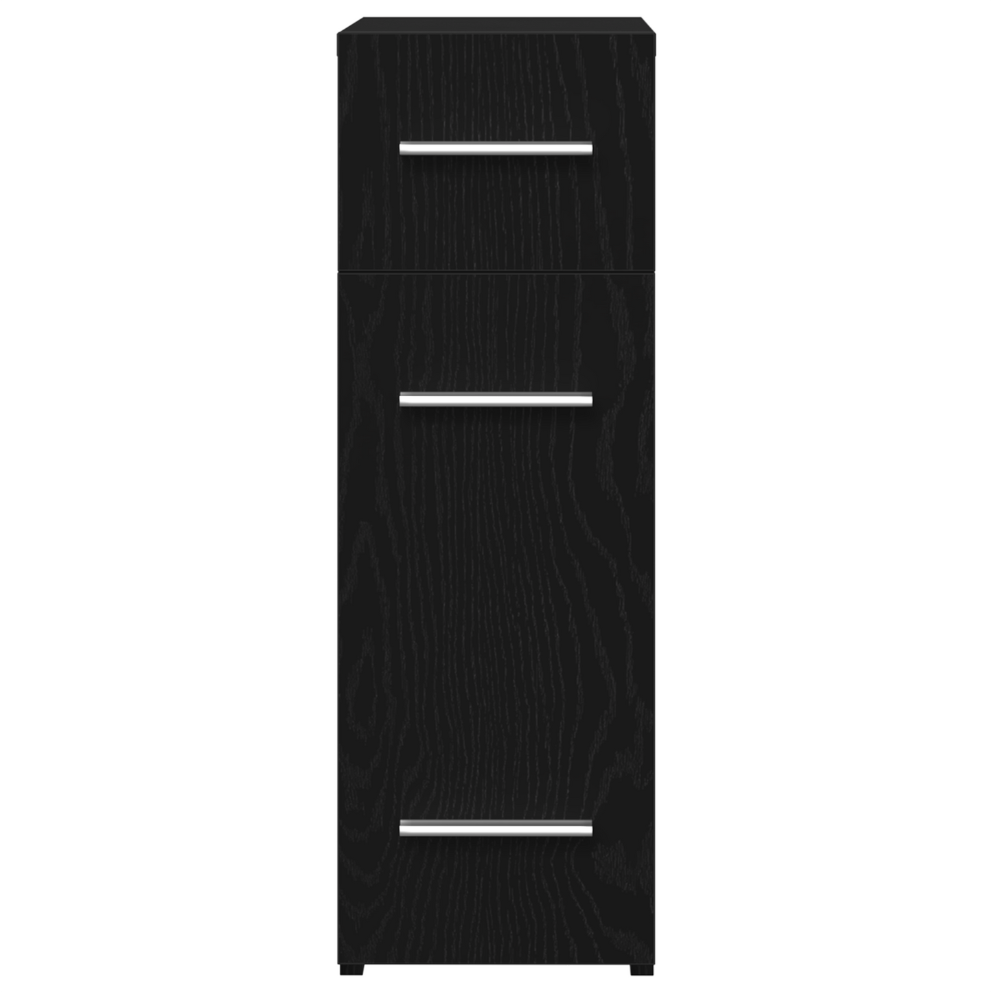 Apoteker Skab I Sort Eg - 20X45,5X60 Cm I Konstrueret Træ