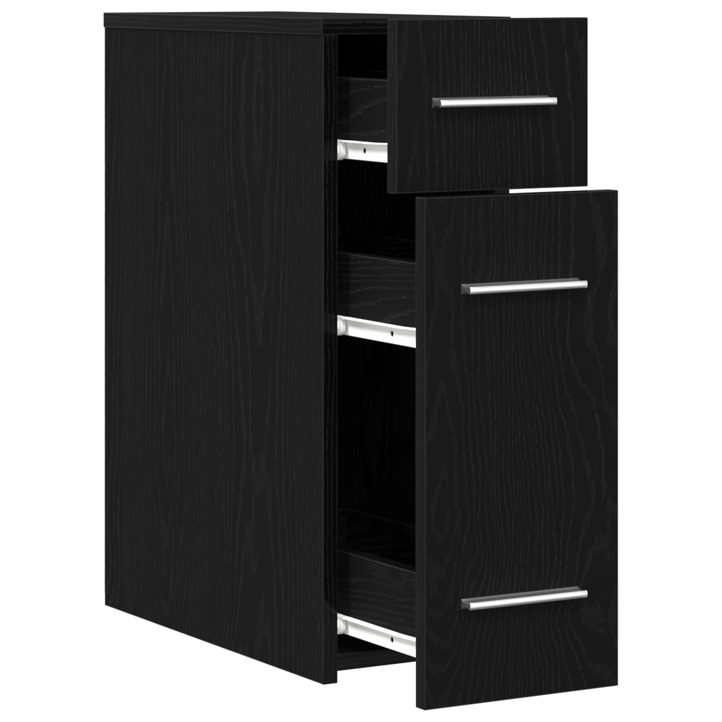 Apoteker Skab I Sort Eg - 20X45,5X60 Cm I Konstrueret Træ