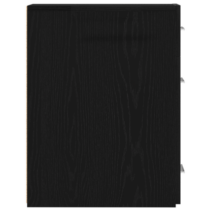 Apoteker Skab I Sort Eg - 20X45,5X60 Cm I Konstrueret Træ