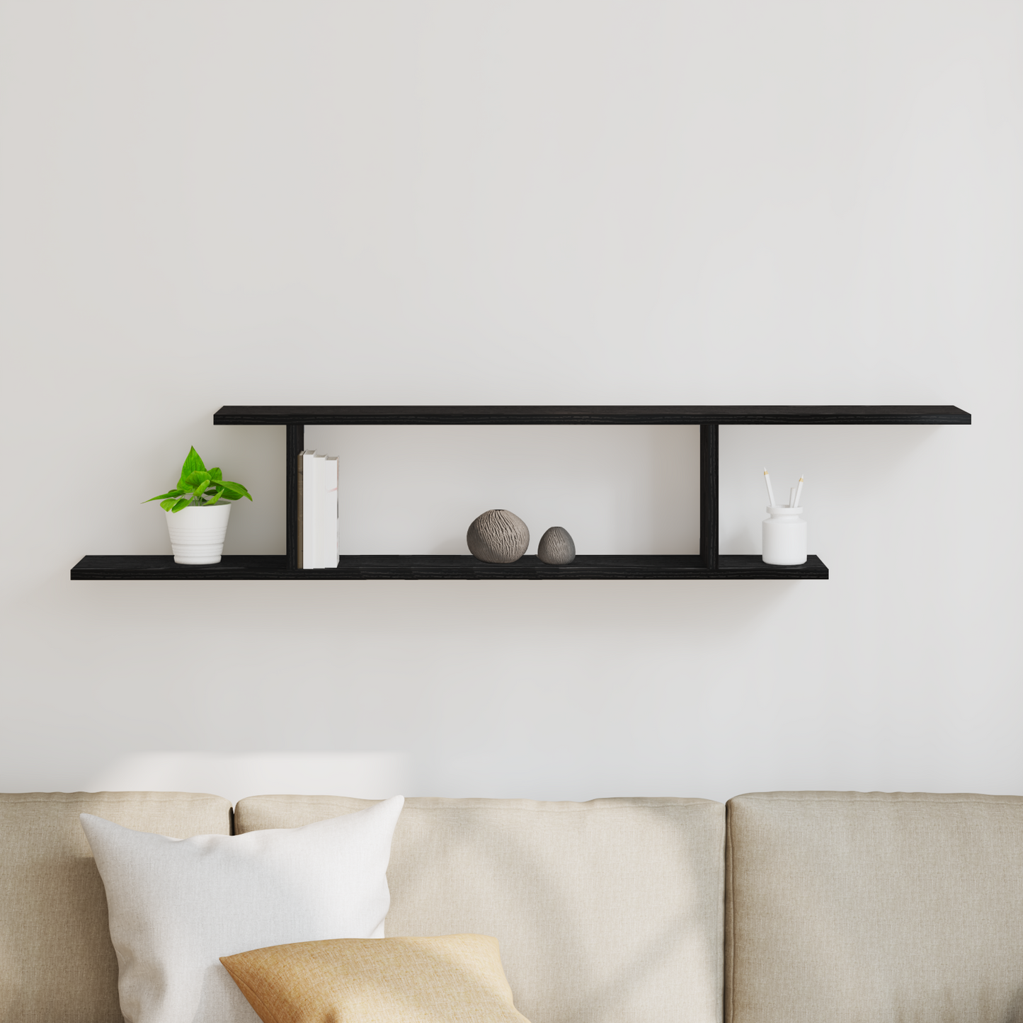 Tv-Hylde Sort Eg 125X18X23 Cm Bygget I Træ