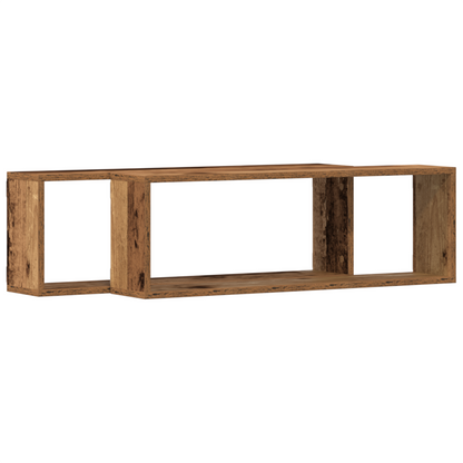 Væghylder 2 Stk Gammelt Træ 80X15X26 Cm Konstrueret Træ