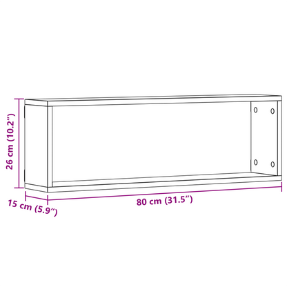 Væghylder 2 Stk Gammelt Træ 80X15X26 Cm Konstrueret Træ