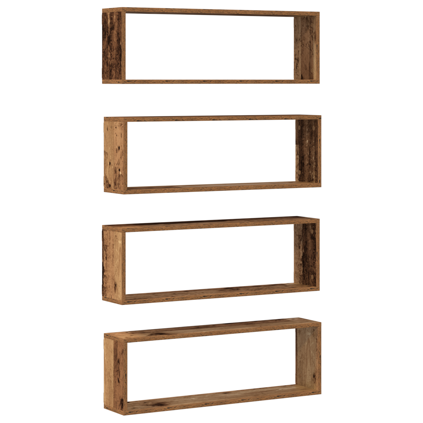 Væghylder 4 Stk Gammelt Træ 80X15X26 Cm Konstrueret Træ