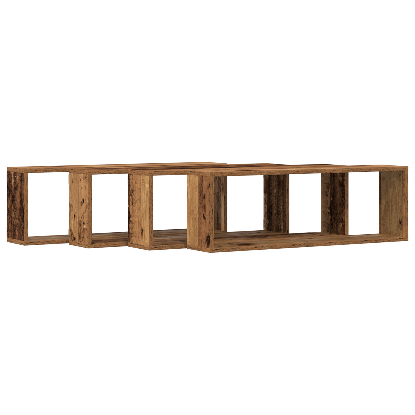 Væghylder 4 Stk Gammelt Træ 80X15X26 Cm Konstrueret Træ
