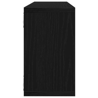 Væghylder - Sæt Af 2, Sort Eg, 80X15X26 Cm, Lavet Af Konstrueret Træ