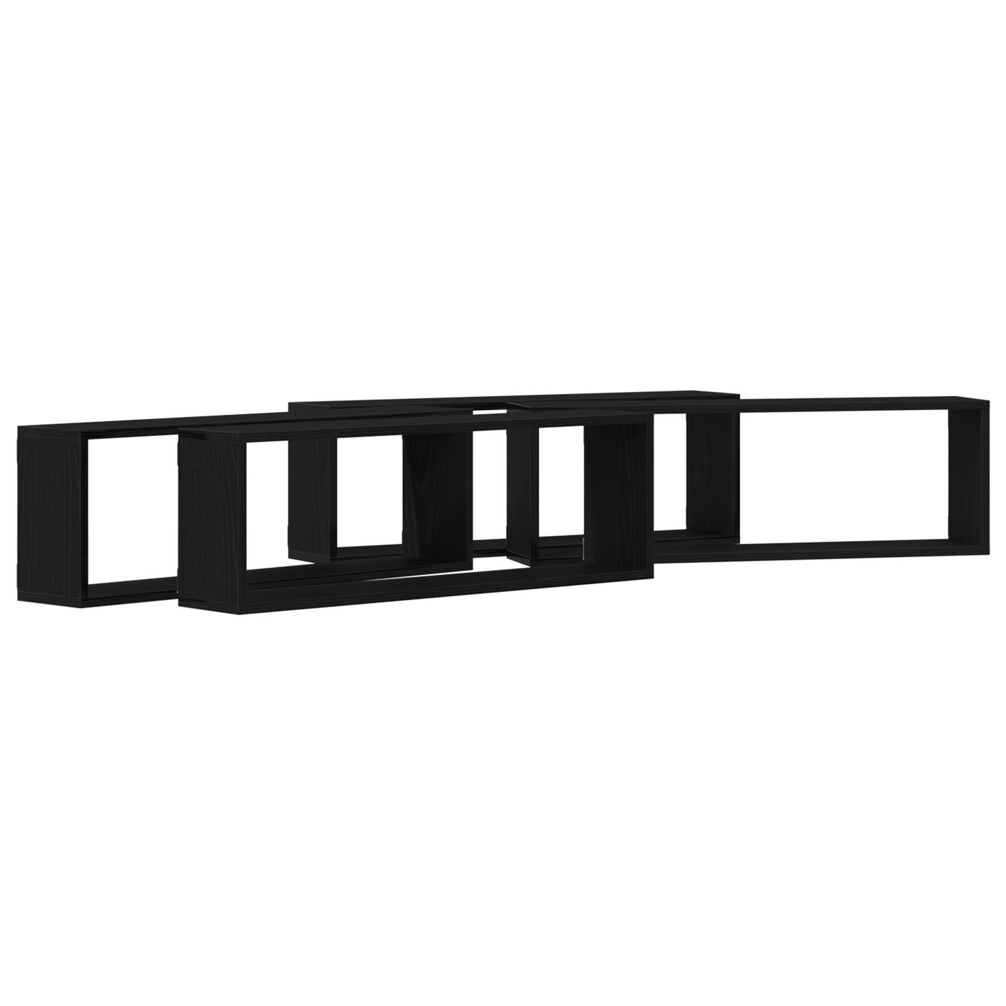 Væghylder 4 Stk Sort Eg 80X15X26 Cm Træ