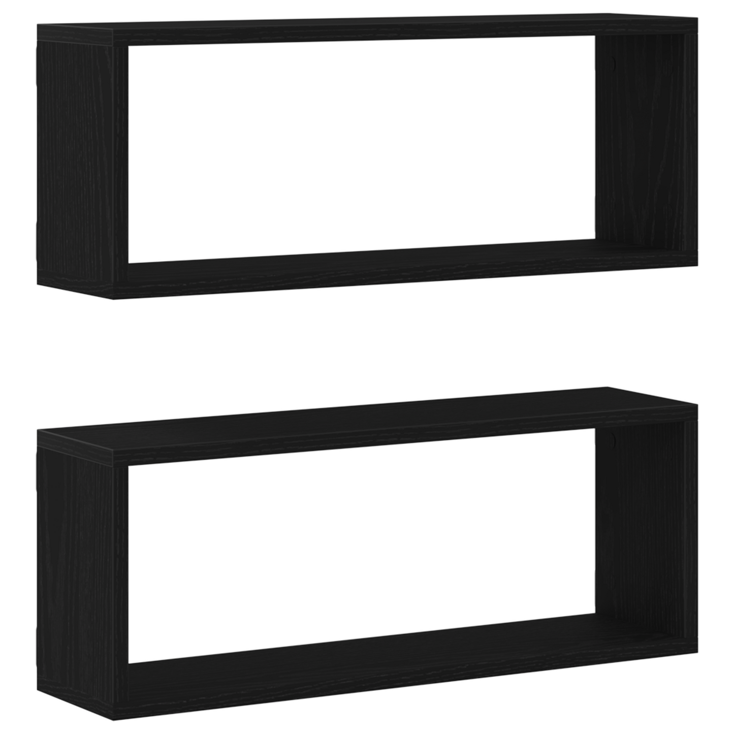 Væghylder 2 Pak Sort Eg 60X15X23 Cm Lavet Af Ingeniørtræ