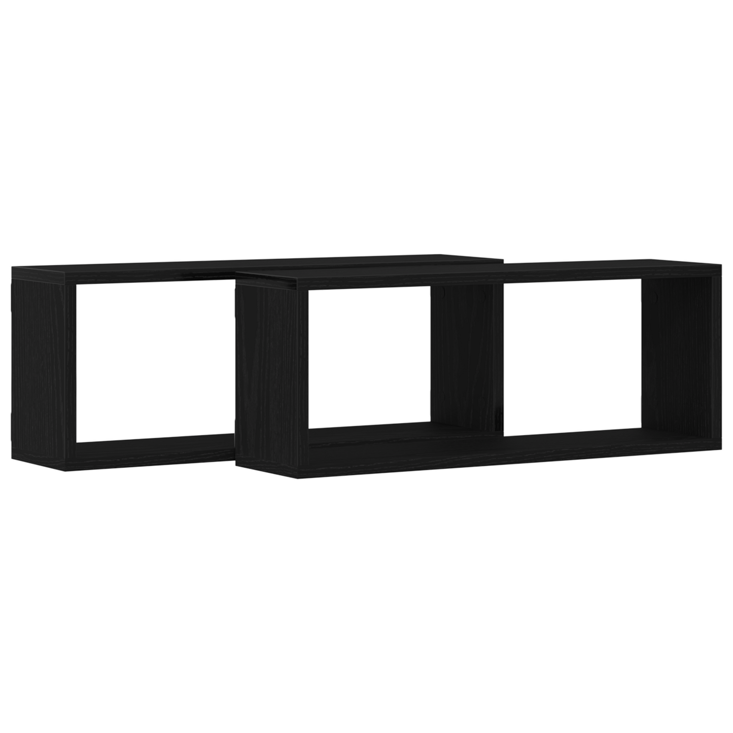Væghylder 2 Pak Sort Eg 60X15X23 Cm Lavet Af Ingeniørtræ