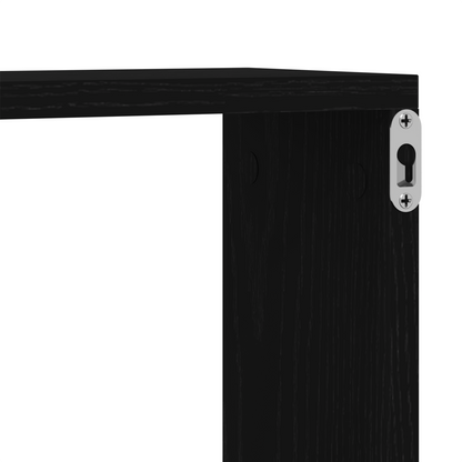 Væghylder 6 Stk Sort Eg 60X15X23 Cm Konstrueret Træ
