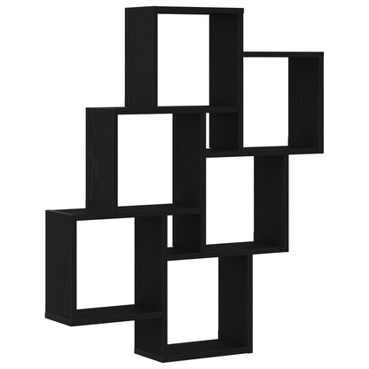 Vægskab Sort Egetræ 78X15X92 Cm Ingeniørtræ