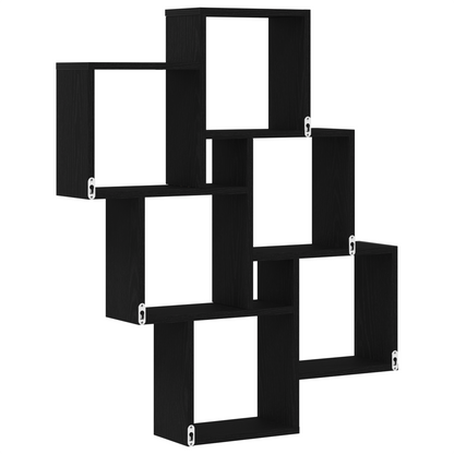 Vægskab Sort Egetræ 78X15X92 Cm Ingeniørtræ