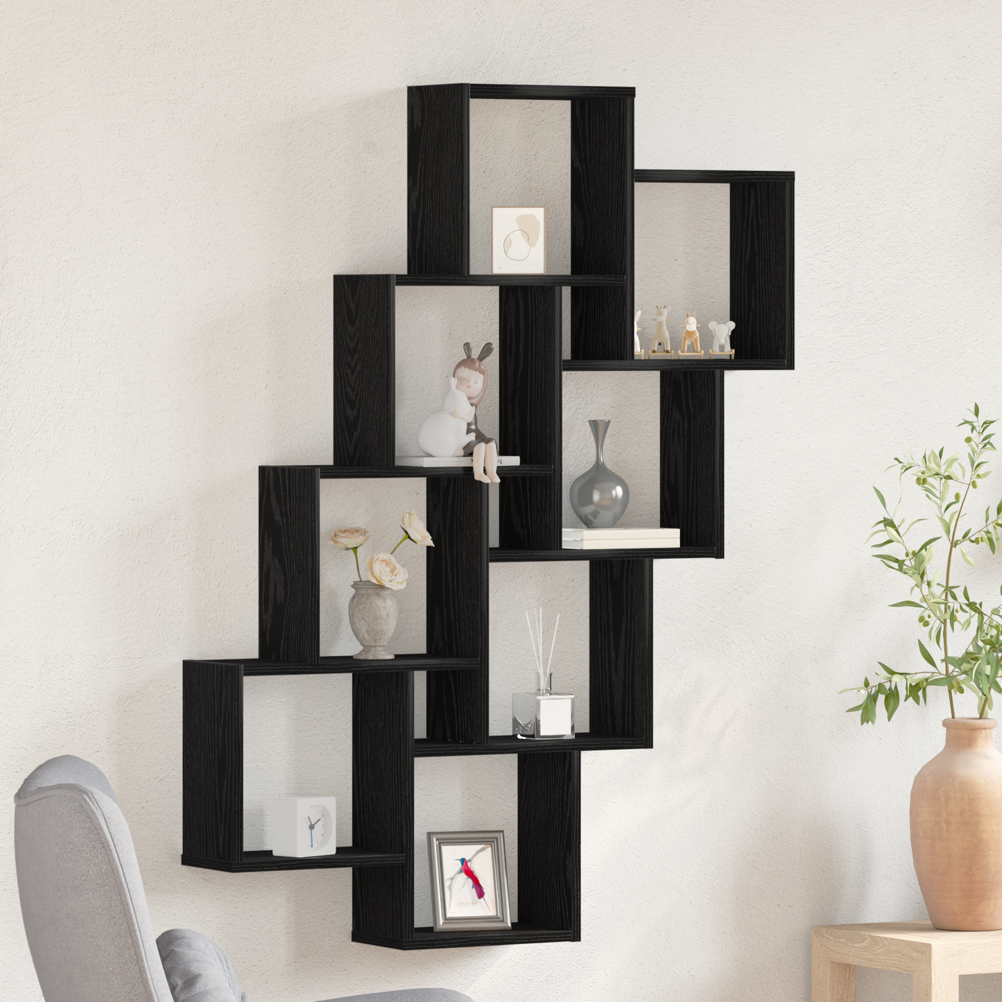 Vægskab I Sort Eg 90X15X119,5 Cm - Lavet Af Træ