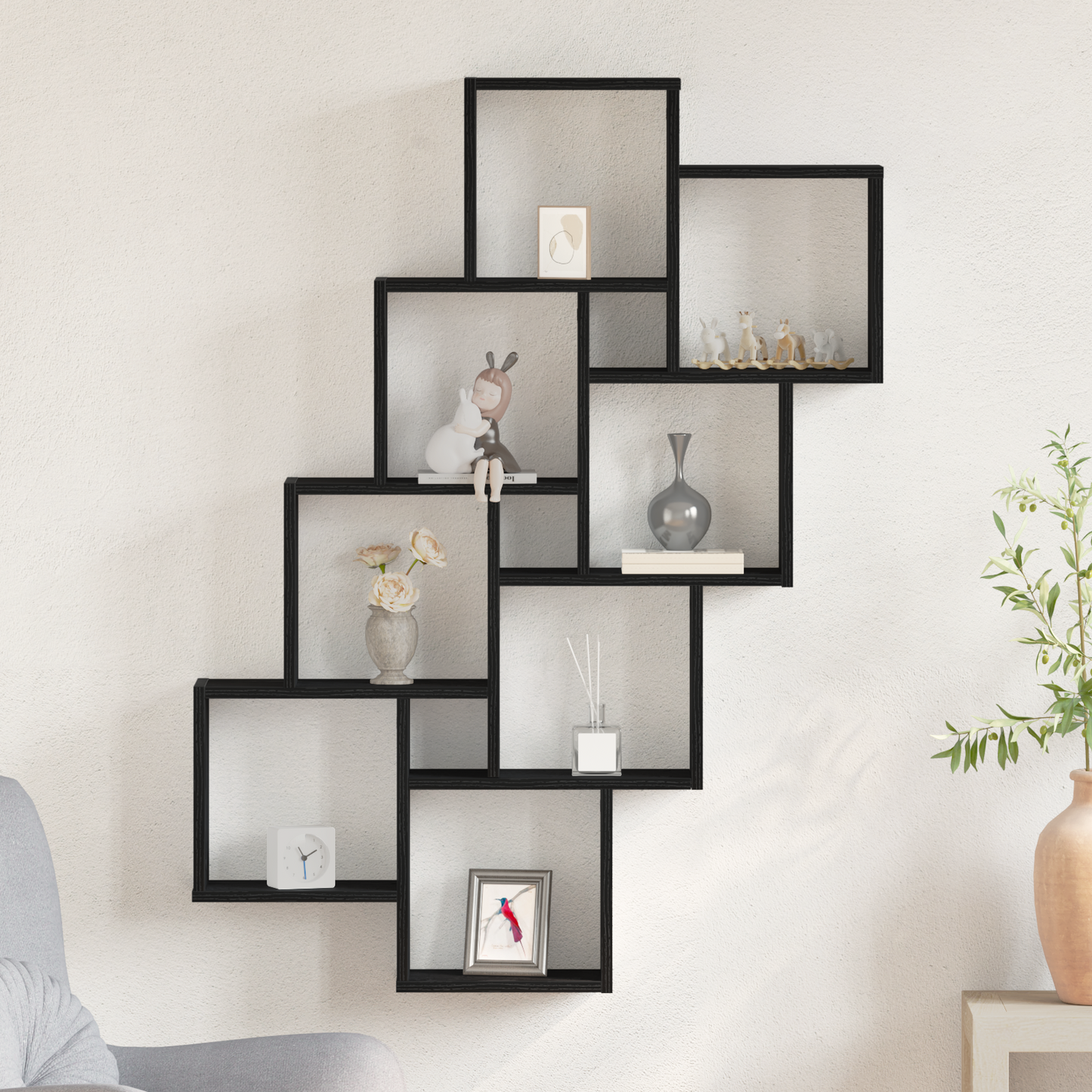 Vægskab I Sort Eg 90X15X119,5 Cm - Lavet Af Træ