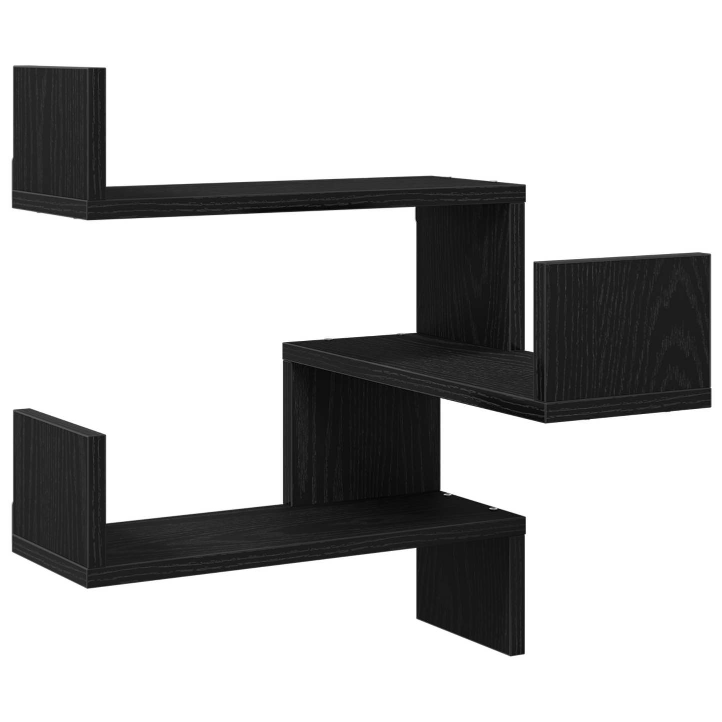 Væghylder 2 Stk Sort Eg 40X40X49,5 Cm Bygget Af Træ