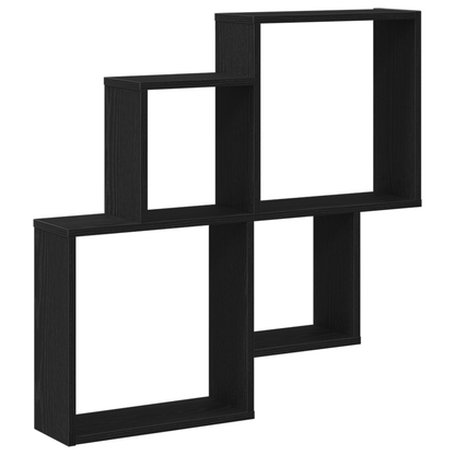Vægskab I Sort Egetræ 80X15X78,5 Cm - Bygget I Træ