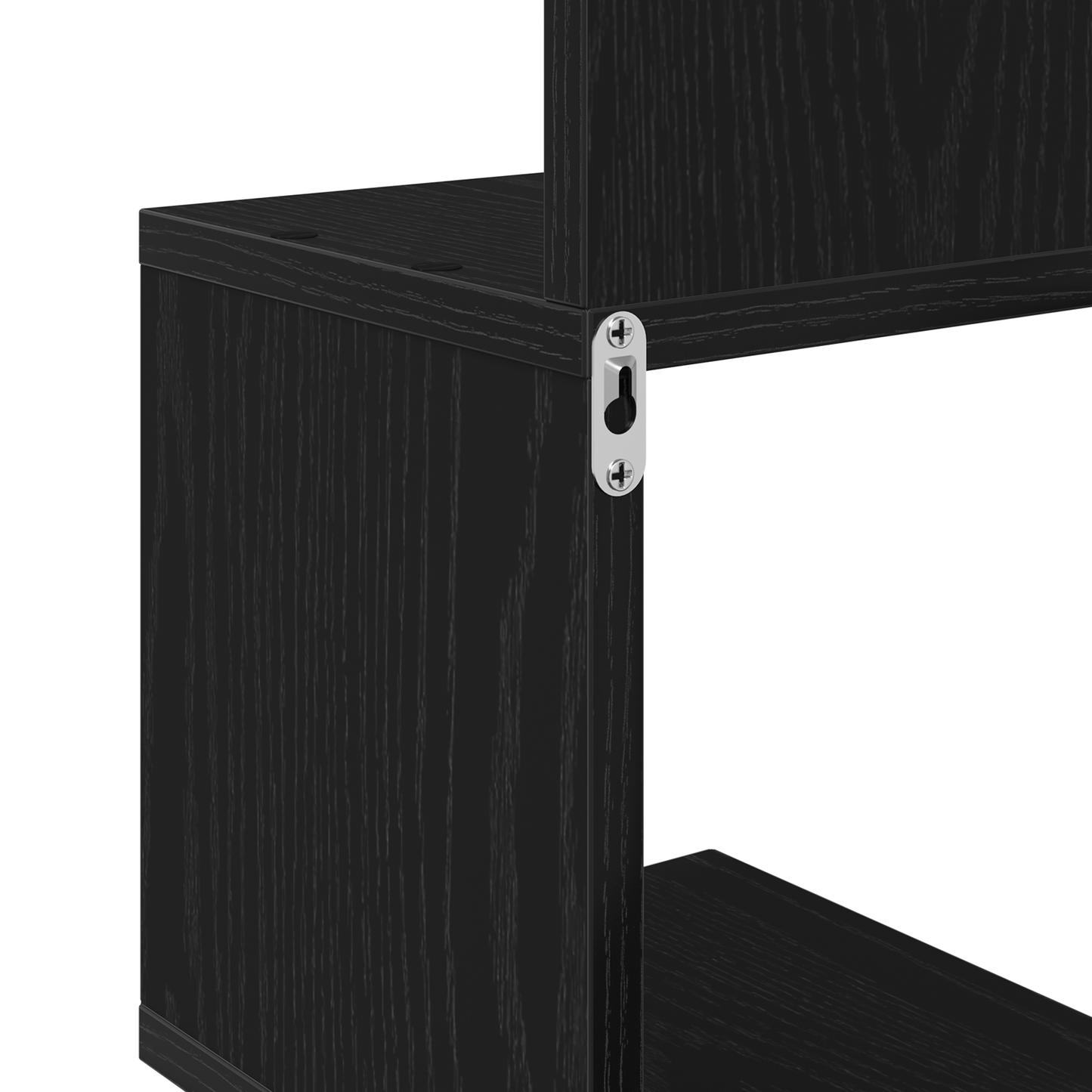 Hjørnehylde Sort Eg 20X20X127,5 Cm Konstrueret Træ