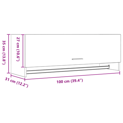 Skab Sort Eg 100X32,5X35 Cm Konstrueret Træ