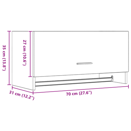 Garderobe Sort Eg 70X32,5X35 Cm - Bygget I Træ