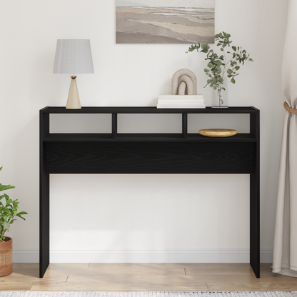 Konsolbord I Sort Eg 105X30X80 Cm Ingeniørtræ