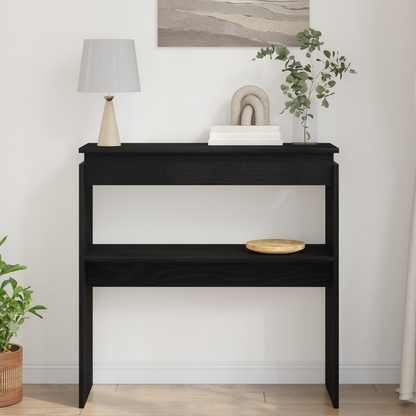Konsolbord Sort Eg 80X30X80 Cm Ingenieret Træ