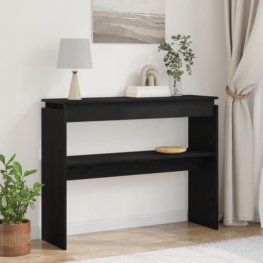 Konsolbord Sort Eg 80X30X102 Cm - Konstrueret Træ