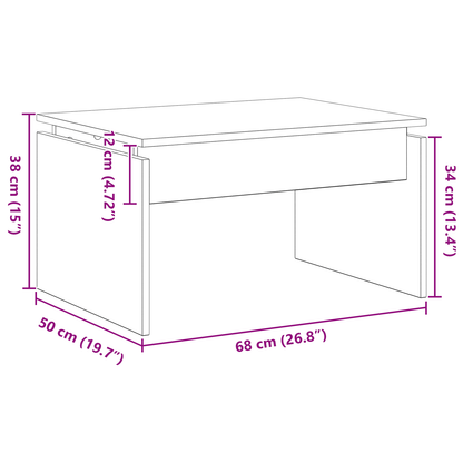 Kaffebord Sort Eg 68X38X50 Cm Konstrueret Træ