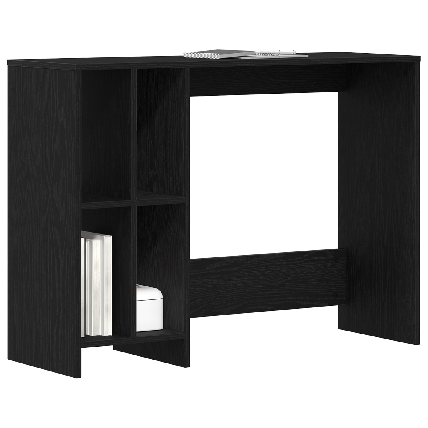 Skrivebord I Sort Eg 102,5X35X75 Cm - Konstrueret Træ