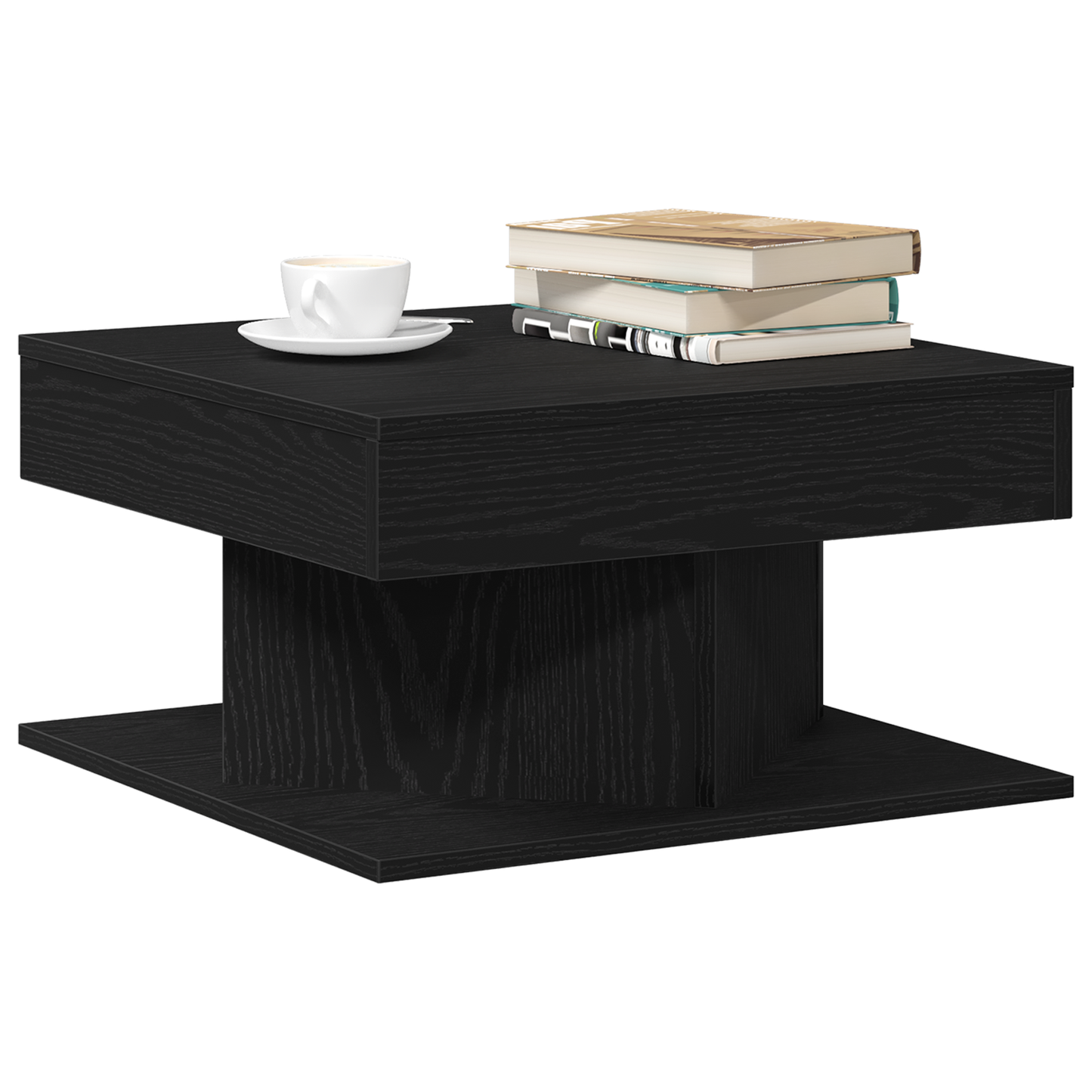 Kaffebord I Sort Eg 57X57X30 Cm Ingeniørtræ