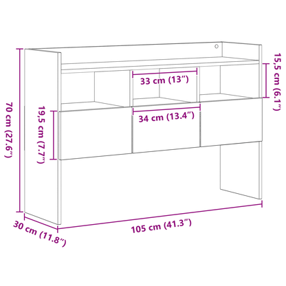 Sideboard Med Skuffe Sort 105 X 30 X 70 Cm Konstrueret Træ