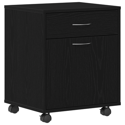 Rullekabinet I Sort Eg 45X38X54 Cm - Bygget I Træ