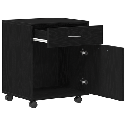 Rullekabinet I Sort Eg 45X38X54 Cm - Bygget I Træ