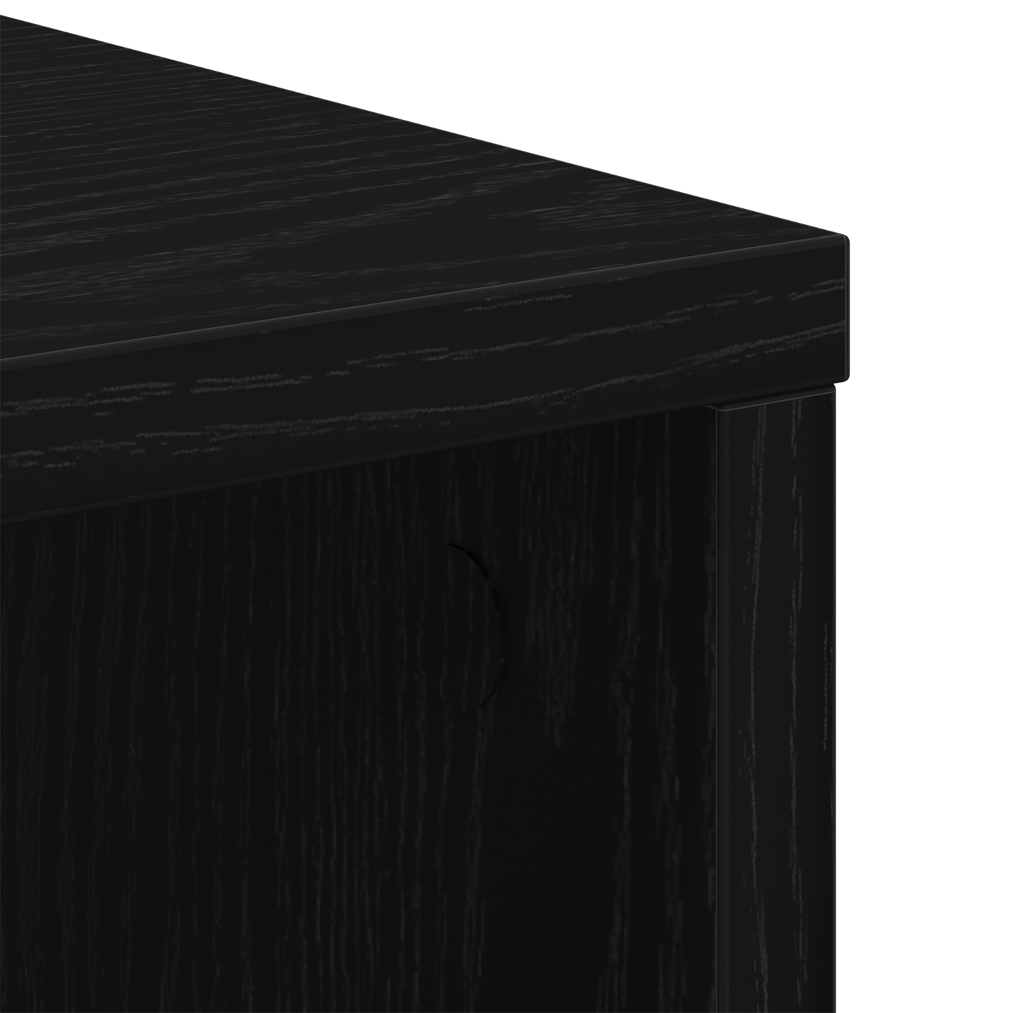 Rullekabinettet Sort Eg 60X35X75 Cm Lavet Af Træ
